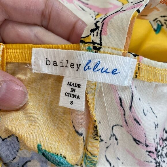 Bailey Blue Yellow Floral Pin Up Style Dress - Picture 10 of 10